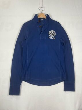 Abercrombie & Fitch Long Sleeve Quarter Button Cotton Muscle Pullover Sz M